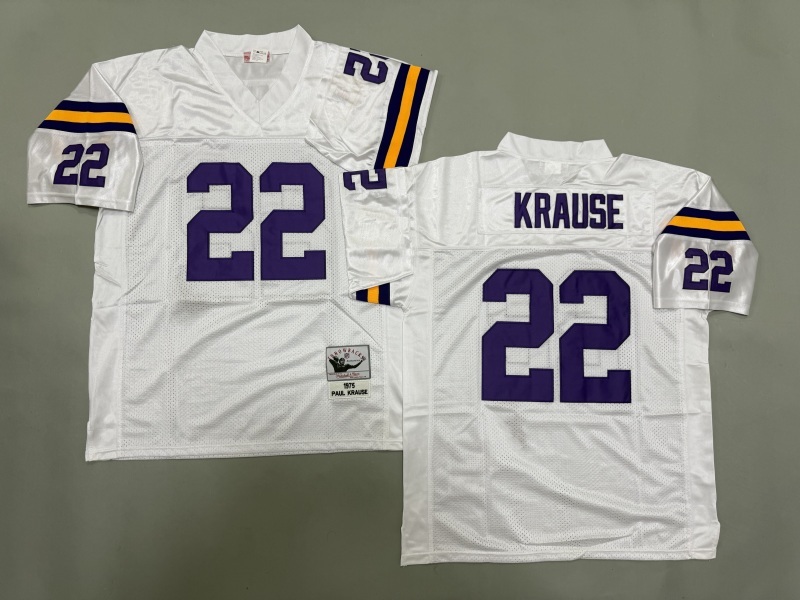 Men 2025 Minnesota Vikings #22 Krause white Throwback Limited NFL Jersey style 001->minnesota vikings->NFL Jersey